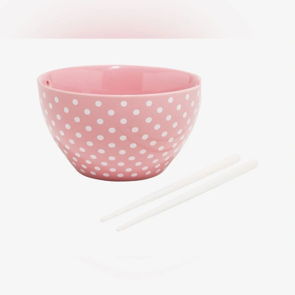 Hello Kitty Pink Polka Dot Ramen Bowl- NWT